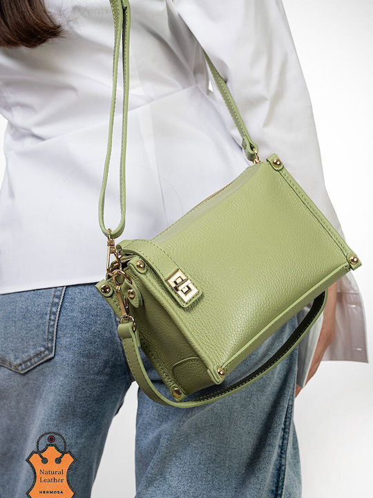 Leather Women's Shoulder Bag Green