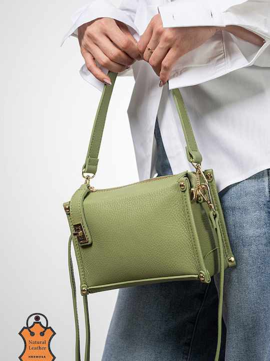 Leather Women's Shoulder Bag Green