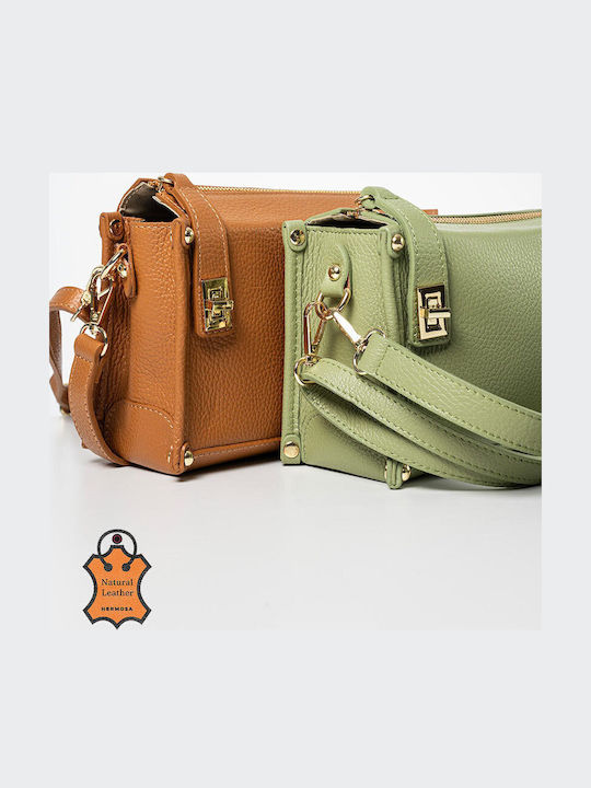 Leather Women's Shoulder Bag Green