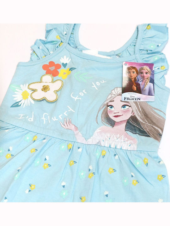 Frozen Παιδικό Φόρεμα Αμάνικο Γαλάζιο