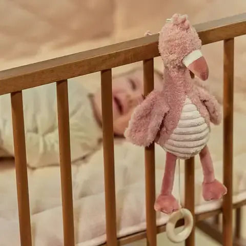 Little Dutch Pendant Cot Toy with Music Flamingo Safari Friends for Newborns