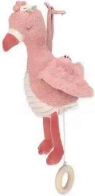 Little Dutch Pendant Cot Toy with Music Flamingo Safari Friends for Newborns