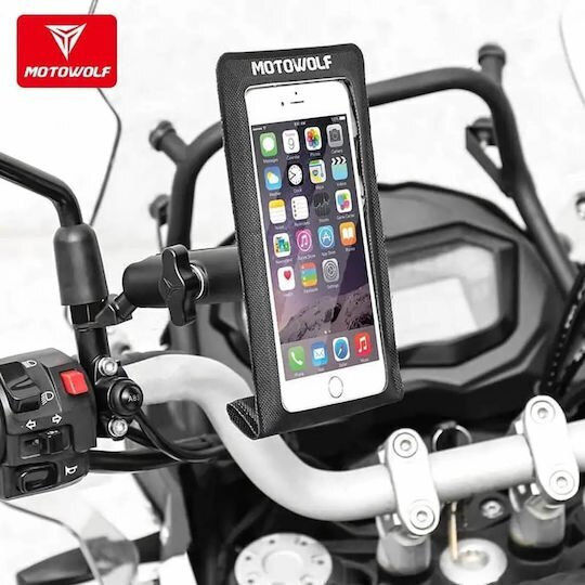 Motowolf Mdl2818 Αδιάβροχη Θήκη Κινητού Καθρέφτη Μοτοσικλέτας Μαύρη