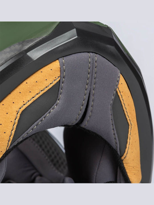 Klim X1 Alpha Quanta Matte Rifle Green - Oil Green Motorcycle Helmet On-Off ECE 22.06 / DOT 1550gr with Pinlock and Sun Visor