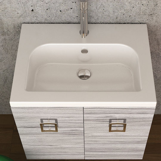 Orabella Vanity Unit With Sink Mirror & Column With Light White