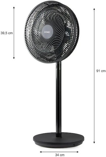 Domo Ventilator Pe Piedestal 55W Diametru Ventilator 39.5cm Negru