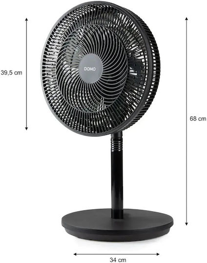 Domo Ventilator Pe Piedestal 55W Diametru Ventilator 39.5cm Negru