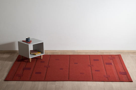 Modern Synthetic Rug Sculpture 2614-407 Red 0.80x1.50 Red