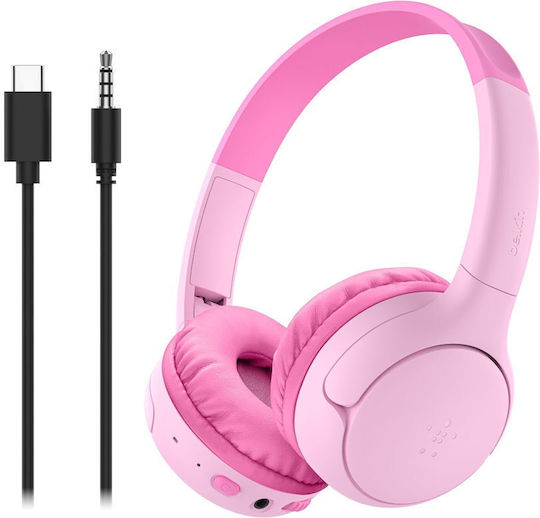 Belkin Soundform Mini 2 Безжични / Жични Детски On Ear Слушалки Розови