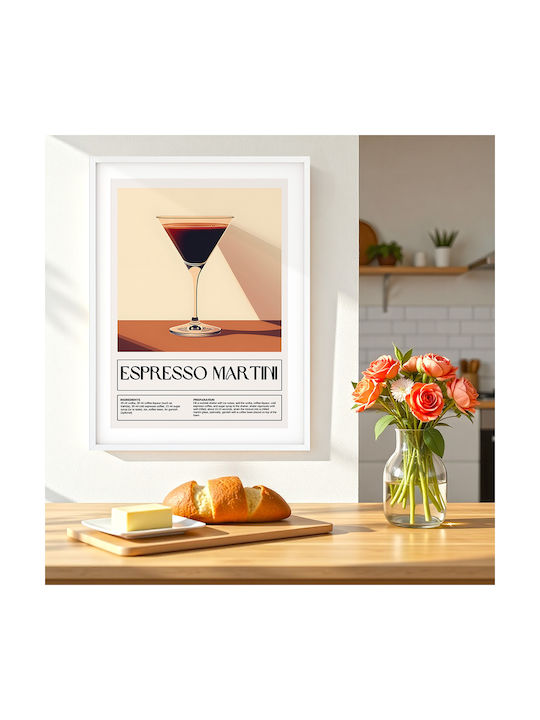 Poster Espresso Martini Cocktail Pst25472 50cm X 70cm Black Wooden Frame