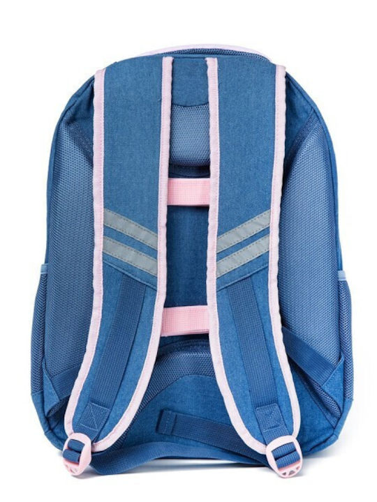 Yolo School Backpack Elementary Blue with Water Bottle Holder 28lt