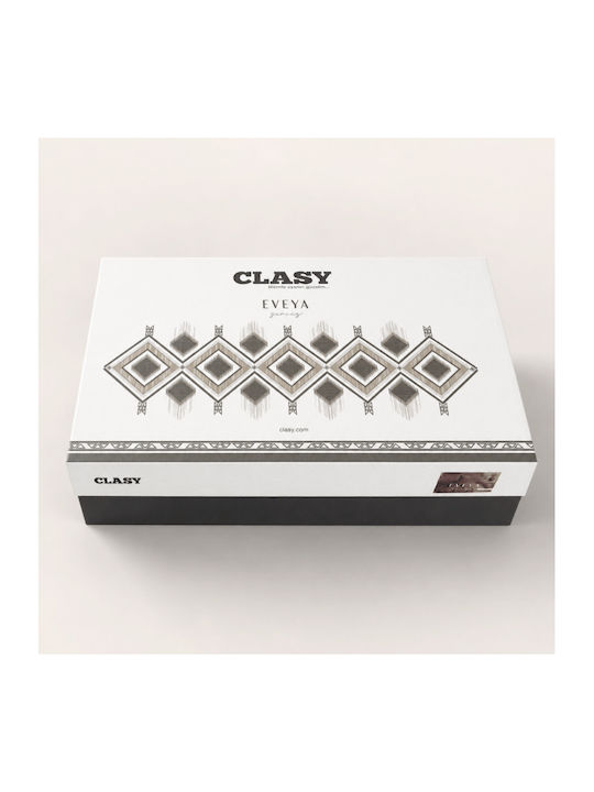 Clasy Home Set Huse Pentru Pilote 100% Bumbac 200x220cm Dublu Cu 2 Fețe De Pernă & 1 Cearșaf Albastru