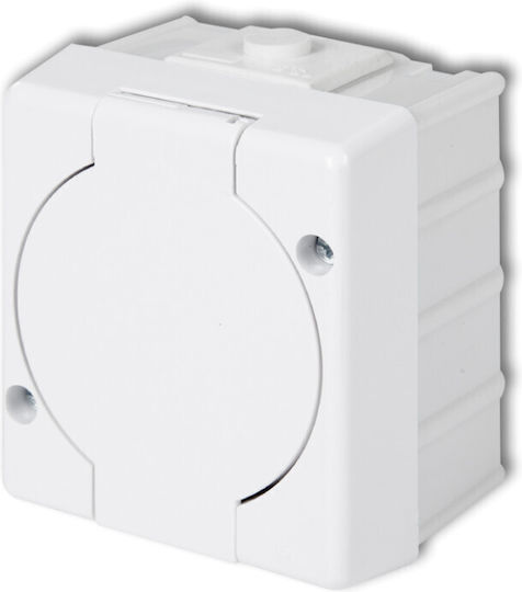 Karlik Single Power Socket Waterproof White