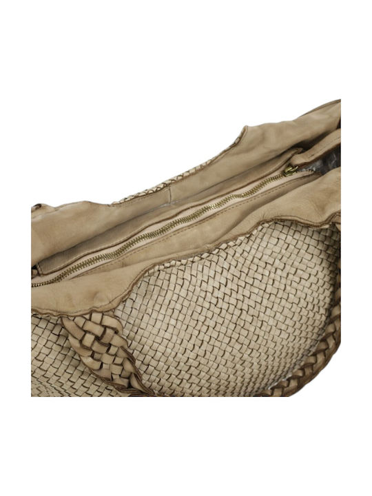 Damentasche Shopper Schulter Leder Taupe