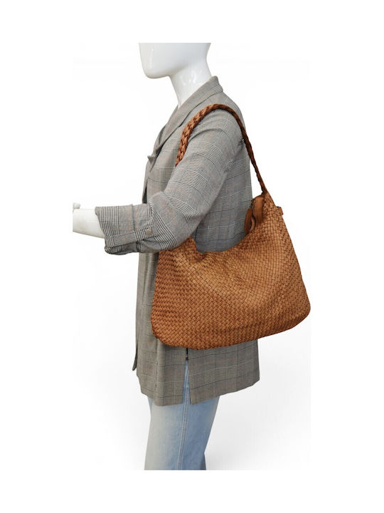 Damentasche Shopper Schulter Leder Tabak