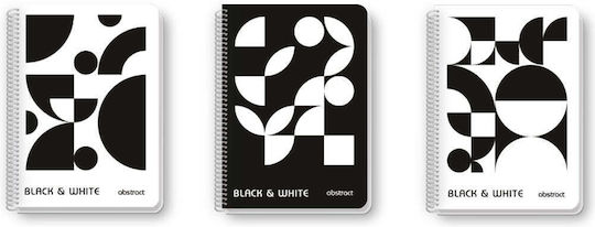 Black & White Spiral Ruled Notebook A4 30 Paper Sheets 2 Subjects (Miscellaneous Designs)