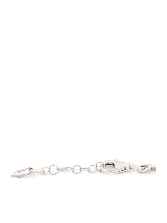 GLS Silver Women's Bracelet with Meander Design in Silver 20.5cm