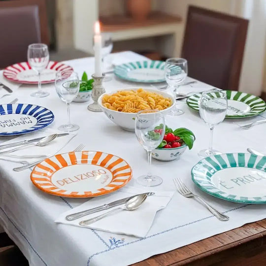 Casa Amalfi Πιάτο Βαθύ Κεραμικό Κόκκινο με Διάμετρο 26cm