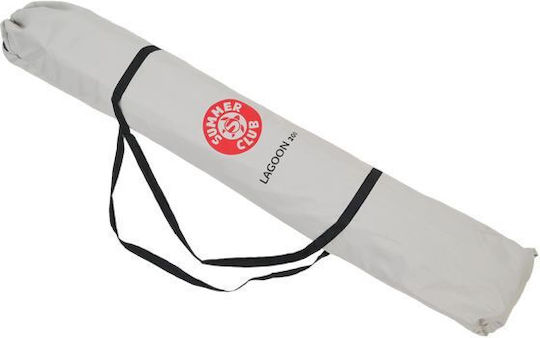 Summer Club Lagoon Beach Umbrella Diameter 2m with UV Protection and Air Duct Silver Beige
