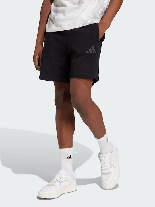 French Terry Αθλητική Ανδρική Βερμούδα Black