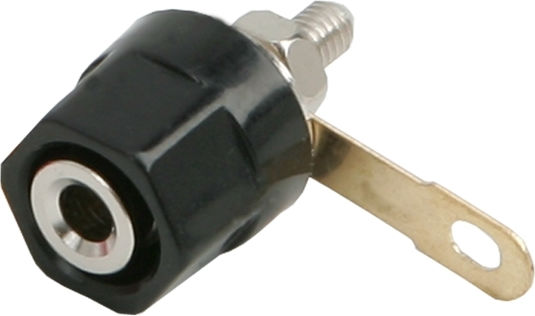 Set 2 Conector Banană M4 Negru Plastic Montaj Panou Cablu Până La 5 Mm 2 Bucăți