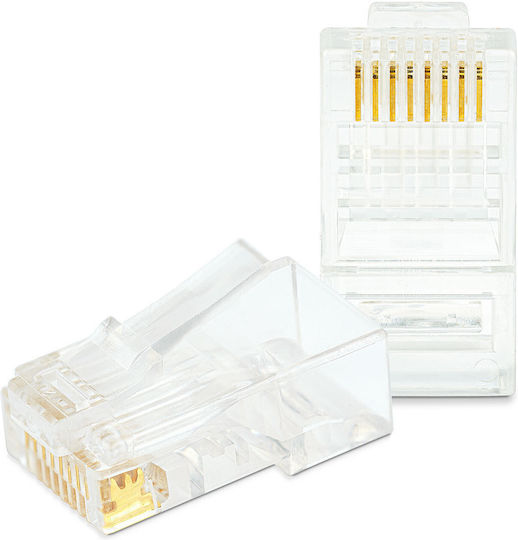 Set 100 Prize RJ45 8p8c Cat6 Conectori Cablu UTP Conector Rețea Contacte Placate Cu Aur