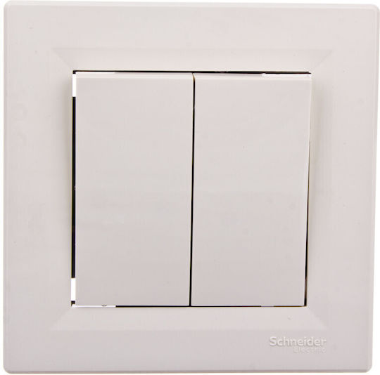 Schneider Electric Recessed Wall Switch Lighting Two-Way with Frame Ecru