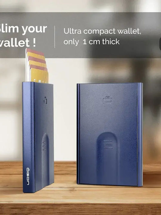 Men's Card Wallet with RFID Blue