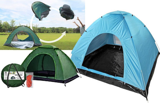 Summertiempo Αυτόματη Καλοκαιρινή Σκηνή Camping Igloo Πράσινη για 4 Άτομα 200x200x135εκ. Πράσινο Σκούρο