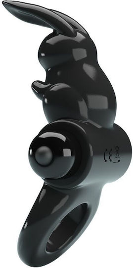 Pretty Love Exciting Ring Rabbit Vibrator Ring 10 Vibrations Black
