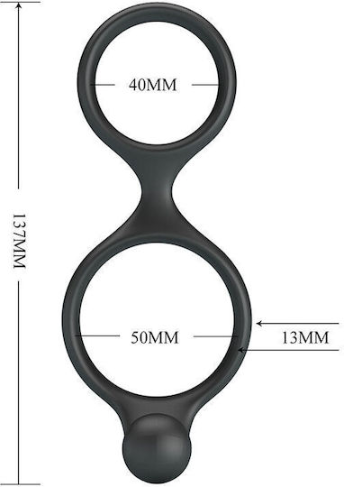 Crazy Bull Florian Double Cock Ball Ring Black