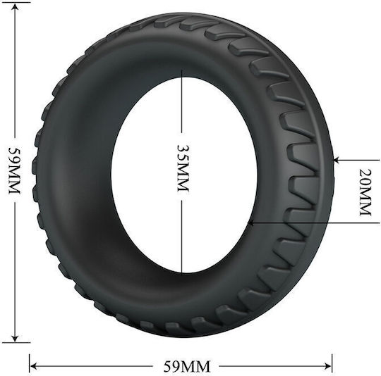 Crazy Bull Merritt Textured Silicone Cock Ring Black