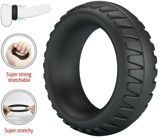 Crazy Bull Merritt Textured Silicone Cock Ring Black