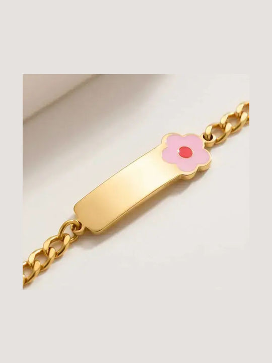 Children's Identity Bracelet Hypoallergenic Steel 316l Gold Bode 03117