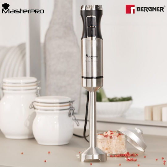 Bergner Masterpro Ръчен блендер с Неръждаема Пръчка 800W Сребрист