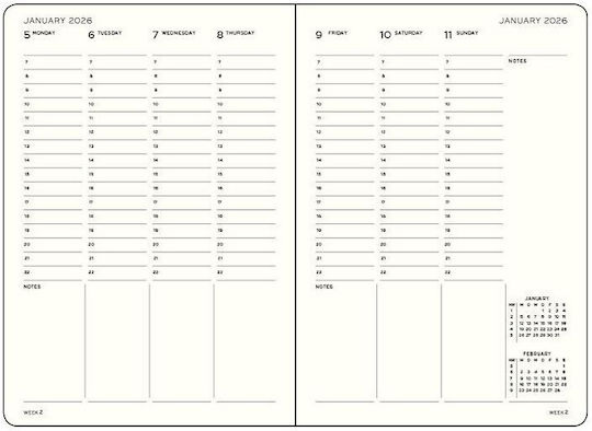 Leuchtturm1917 Wöchentliches Tagebuch A5 Schwarze Personalisierung