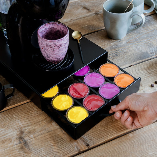 Suport Capsule Cafea Dolce Gusto 20 Capsule Sertar Metalic Organizator Negru Mat Pentru Espressor Suport Capsule Cafea Dolce Gusto 20 Capsule Sertar Metalic Organizator Negru Mat Pentru Espressor