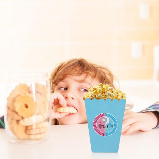 Set 6 Cutii De Popcorn Pentru Gender Reveal Alista Home Fata Baiat Carton 13 X 9 Cm Roz Albastru
