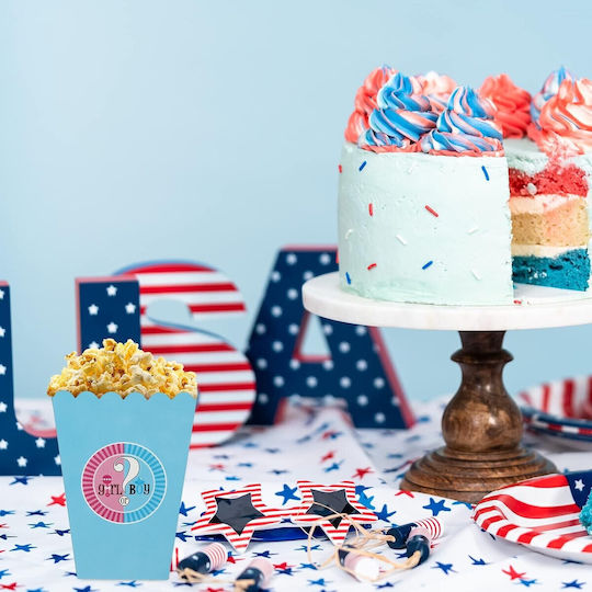 Set 6 Cutii De Popcorn Pentru Gender Reveal Alista Home Fata Baiat Carton 13 X 9 Cm Roz Albastru