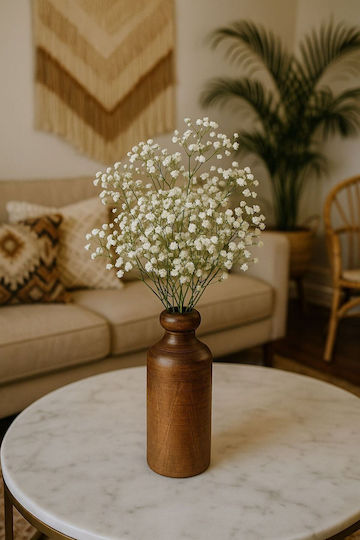 SteweHome Decorative Wooden Brown Vase Diameter 2xHeight 19cm