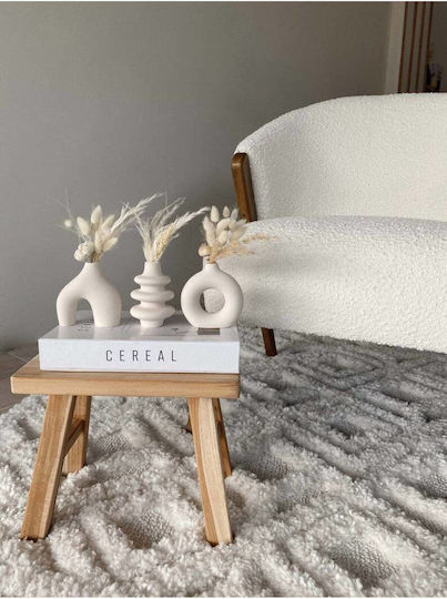 SteweHome Set Decorative Vases Concrete White Y10cm 3 Pieces