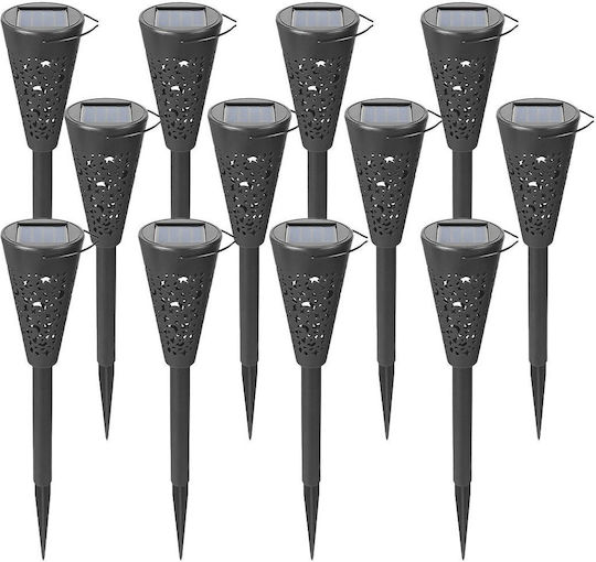 Alista Home Set 12 Lămpi Solare Torțe 5W 450lm cu Lumină Albă Rece 6000K IP65 36x6.8cm