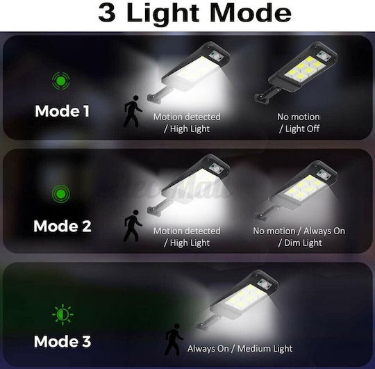 Alista Home Lampă Solară Montată Pe Perete 25.6W 3072lm Alb Rece Cu Senzor De Mișcare Și Telecomandă IP65 23x11.5cm