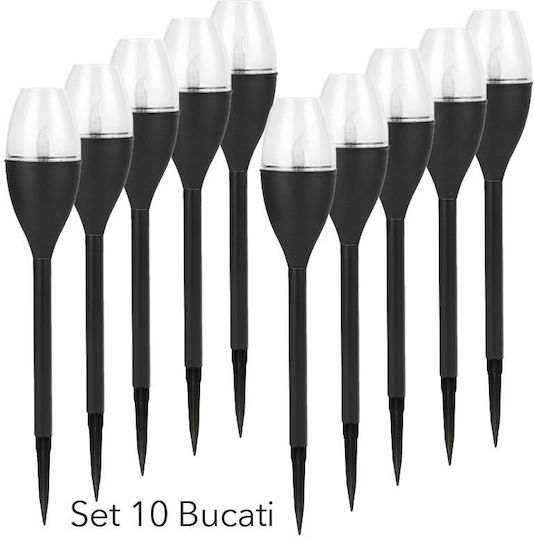 Alista Home Set 10 Lămpi Solare Torțe 100lm Alb Cald 3000K cu Senzor de Mișcare IP65