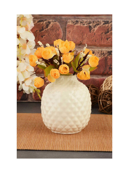 SteweHome Decorative Beige Ceramic Vase Y20cm