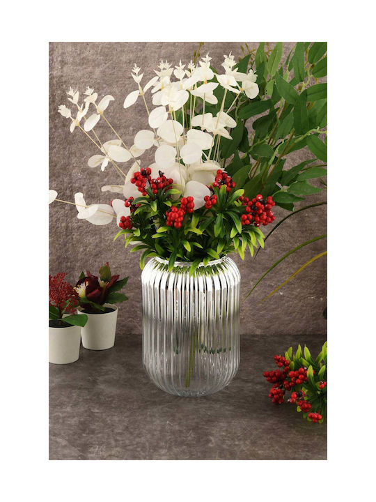 SteweHome Decorative Silver Glass Vase Y20cm