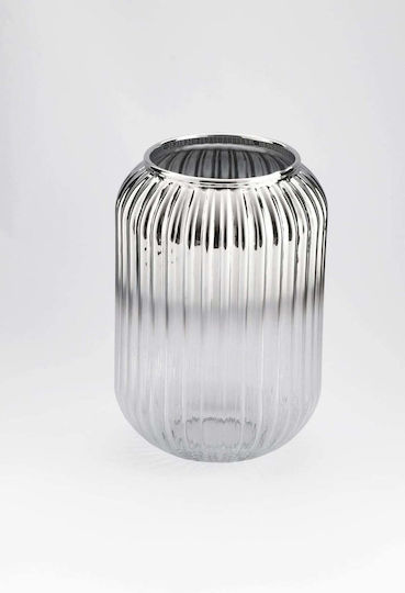 SteweHome SteweHome Dekorative Glasvase Silber F10xY20cm