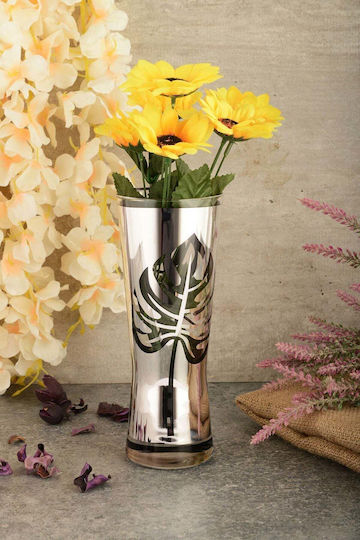 SteweHome SteweHome Dekorative Glasvase Silber Y20cm