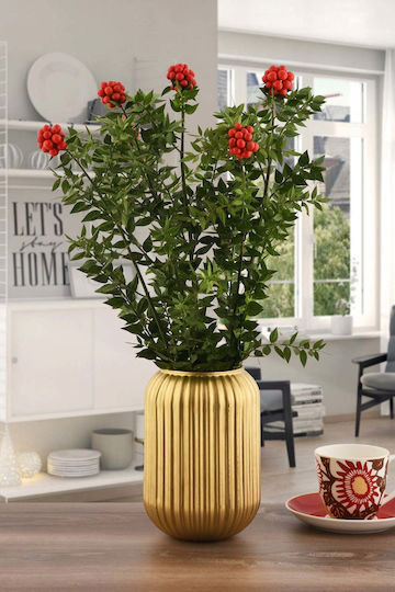 SteweHome Decorative Glass Vase Gold 10x10xH20cm
