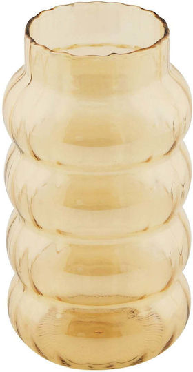 SteweHome Decorative Glass Vase Yellow Φ8xY19cm